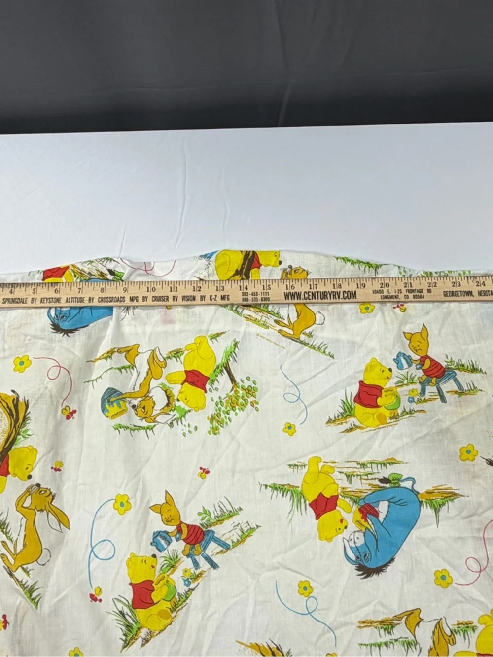 Vintage Winnie the Pooh Crib Sheet White Disney Character Print